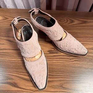 Lane Western Snip Toe Robin Mule Pink Size 9.5 Bootie Inlay Floral